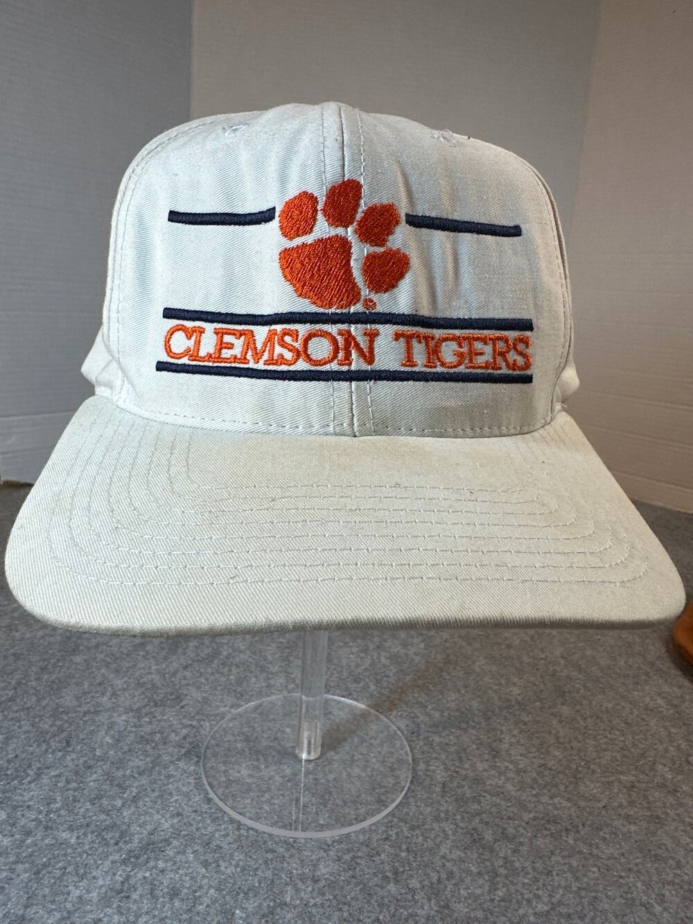 Vintage Clemson University Snapback Hat White Embroidered NCAA College unisex